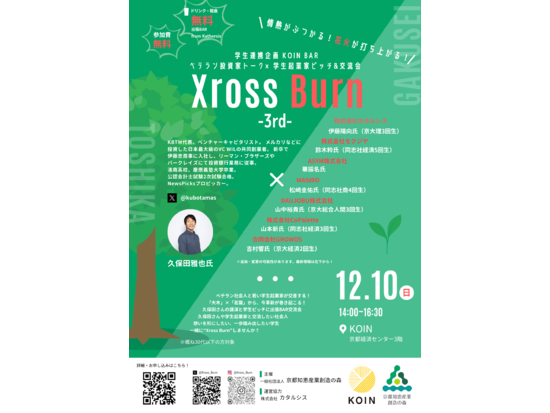 2023年第7回 KOIN BAR（学生連携企画）「Xross Burn ～京都で息吹く起業の新芽～」