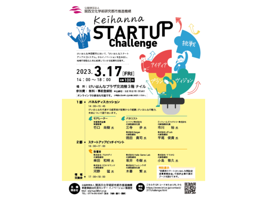 (締切間近）3/17開催「KEIHANNA STARTUP CHALLENGE」けいはんな学研都市の代表するスタートアップが登壇！